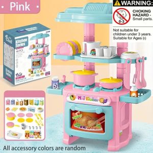 Realistic Girl Interactive Cooking Playset, Pretend Kitchen Toy Set with Utensils, Fun Role-Playing Game for Kids, Educational Gift Idea, Play Kitchen Accessories, Miniature Cooking Set