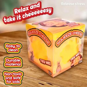 Soft Stress Relief Ball in Cheese Shape, Soft Giant Rainbow Cheese Shaped Sensory Toy to Alleviate Anxiety, Soft Squeeze Toy for Adults and Children, Elastic Desktop Squishy Toy magnetic sliders band mfidget mininice cube massive butter